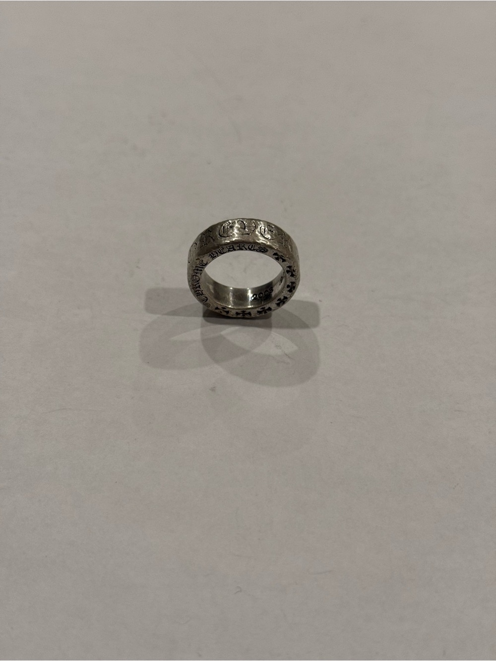 Chrome Hearts FOREVER Spacer Ring 6mm Size 5 Silver 925 Cross Logo